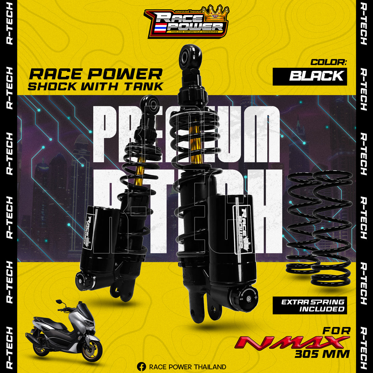 RACE POWER R TECH AEROX / NMAX (BLACK) – Zero One Moto Shop